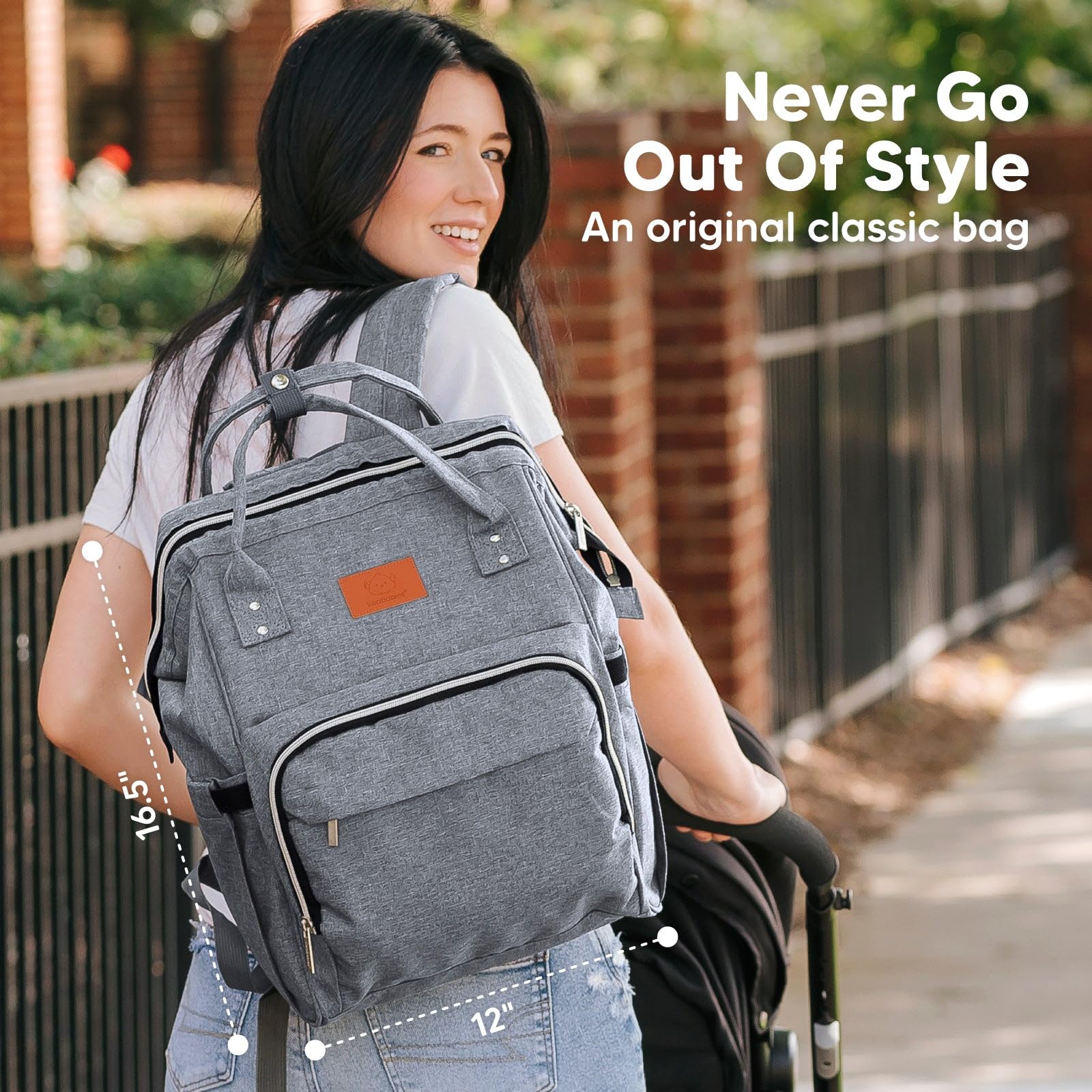 KeaBabies Baby Diaper Bag Backpack - Baby Bag for Boys, Girls, Waterproof Multi Function Baby Backpack, Large Diaper Bags for Baby Girl, Baby Boy, Travel Diaper Bag with Changing Pad (Classic Gray)