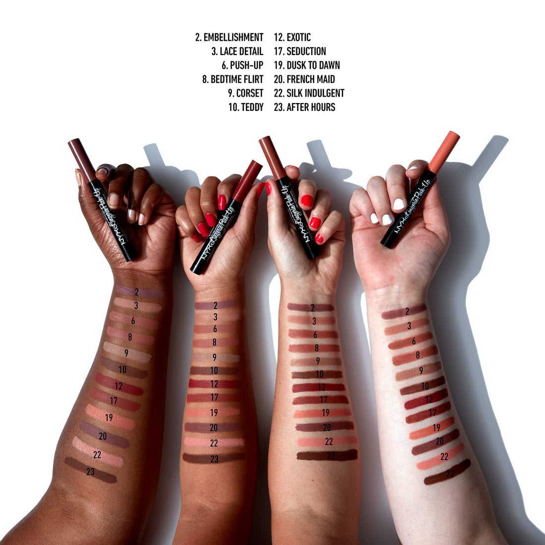 NYX PROFESSIONAL MAKEUP Lip Lingerie Push-Up Long Lasting Lipstick - Bedtime Flirt, Red Tone Pink