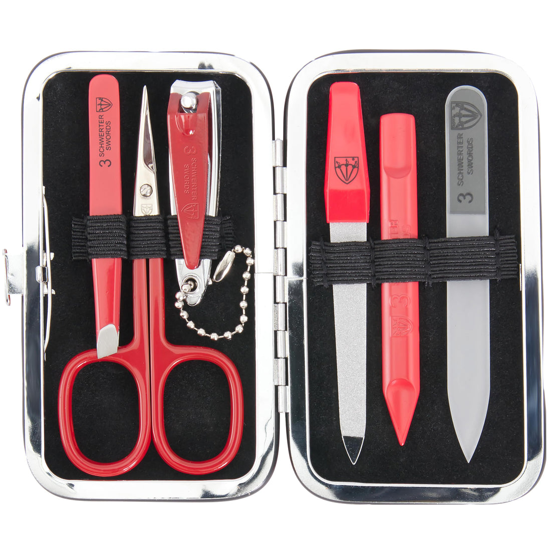 3 Swords Germany - Brand Quality 6 Piece Manicure Pedicure Grooming Kit Set For Professional Finger & Toe Nail Care Scissors File Clipper Fashion Leather Case In Gift Box, Made By 3 Swords (03607)