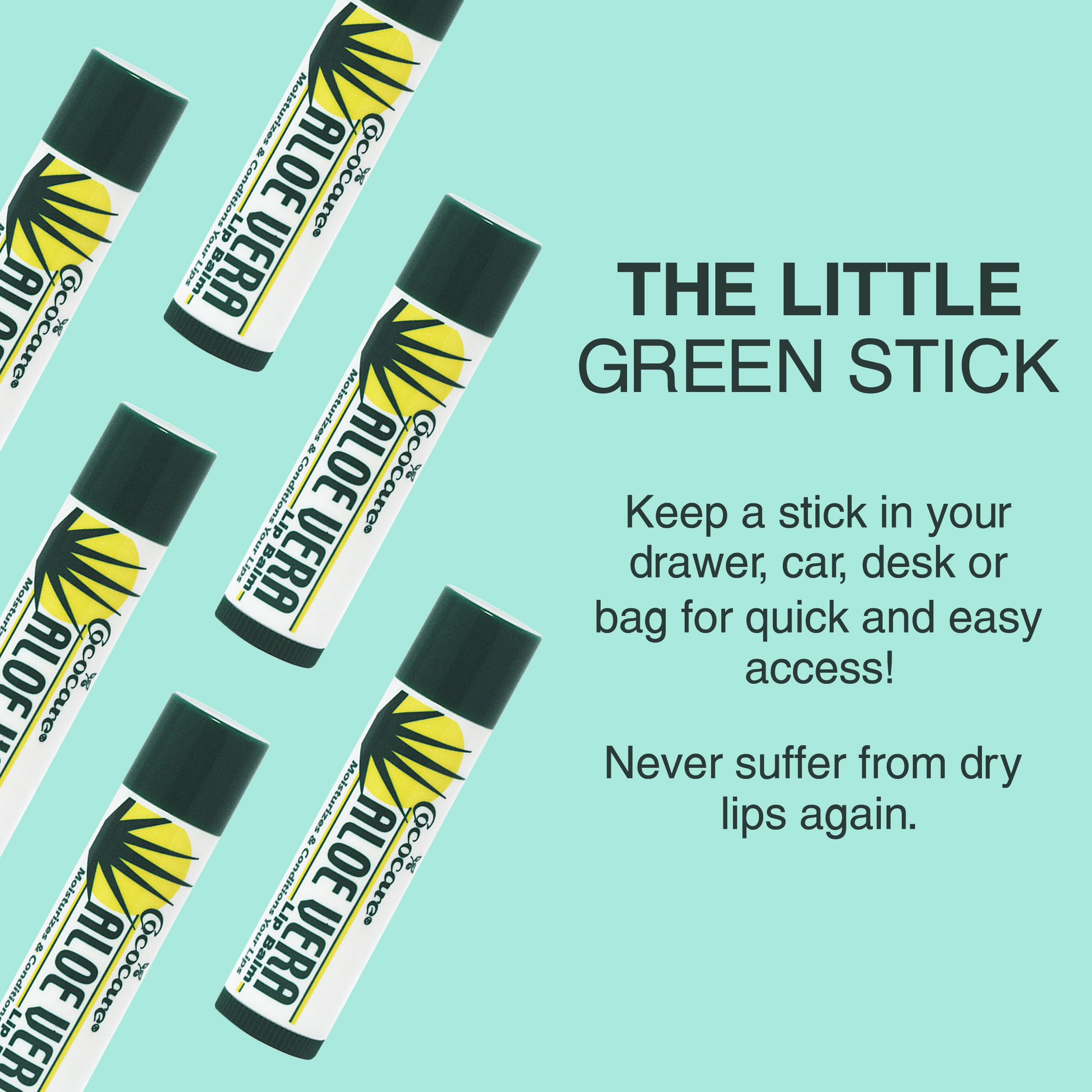 Cococare Aloe Vera Lip Balm 0.15 Oz - Lip Balm for Chapped Lips - 2 Pack