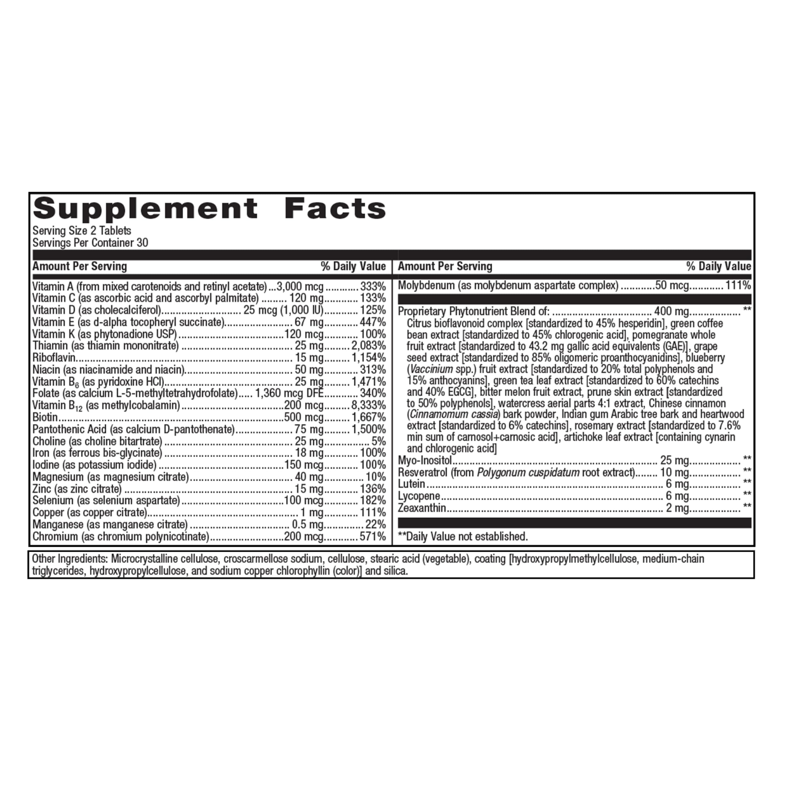 Metagenics PhytoMulti Multivitamin with Iron - Daily Multivitamins with Phytonutrients - Multivitamin for Men & Women - PhytoMulti Vitamin Supplement - with Iron, Zinc & B6 Vitamins - 60 Tablets