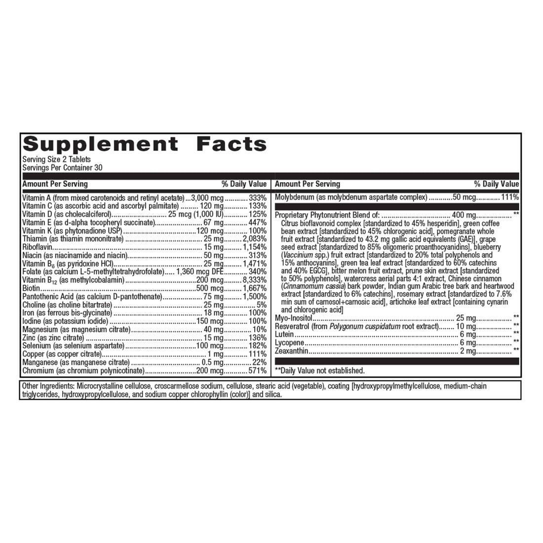 Metagenics PhytoMulti Multivitamin with Iron - Daily Multivitamins with Phytonutrients - Multivitamin for Men & Women - PhytoMulti Vitamin Supplement - with Iron, Zinc & B6 Vitamins - 60 Tablets