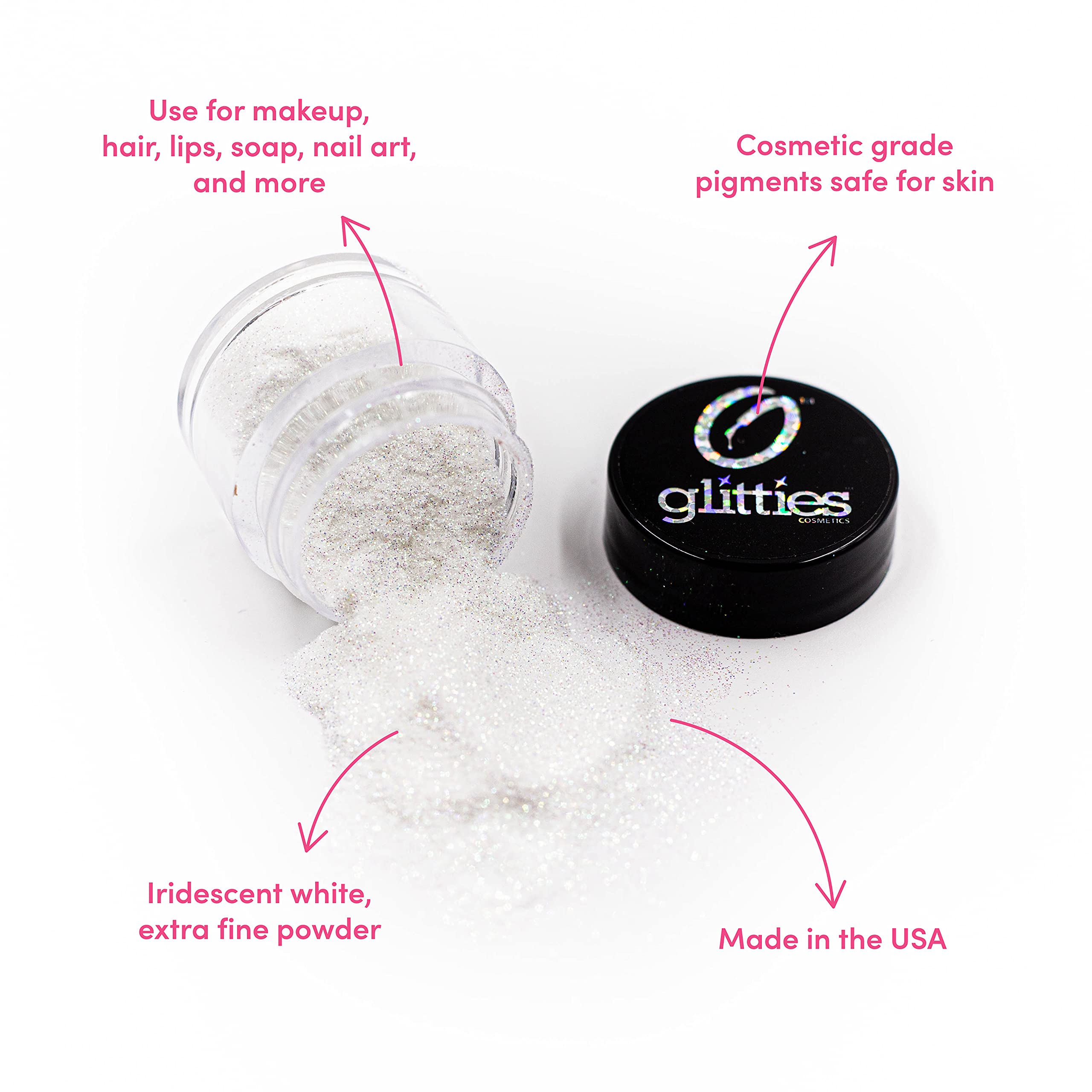 GLITTIES - ICY Mint - Cosmetic Grade Extra Fine (.006) Loose Glitter Powder Safe for Skin! Perfect for Makeup, Body Tattoos, Face, Hair, Lips, Soap, Lotion, Nail Art - (10 Gram Jar)