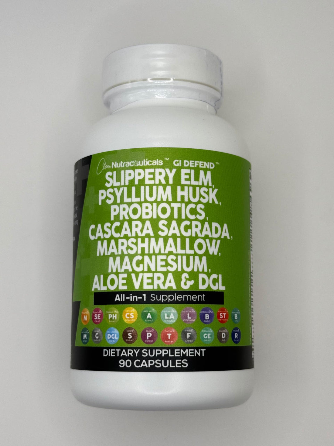 Clean Nutraceuticals Slippery Elm Psyllium Husk Pre Probiotic Digestive Gut Health Supplement with Aloe Vera Cascara Sagrada Marshmallow Root DGL Licorice Senna Extract