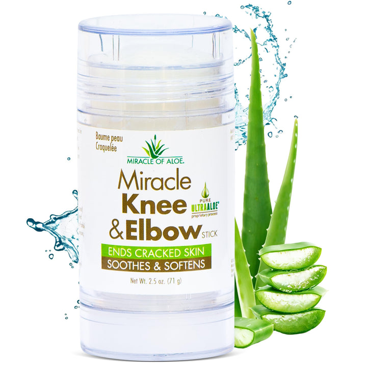 Miracle Knee & Elbow Stick with UltraAloe Gel for Dry, Cracked Skin, Soothes, Moisturizes, Promotes Healing, 2.5 oz