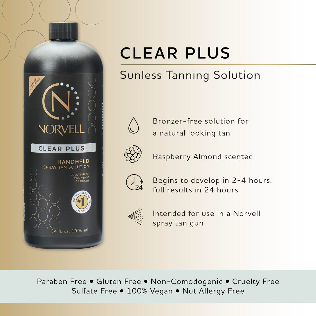 Norvell Clear Plus Premium Sunless Solution - Liter