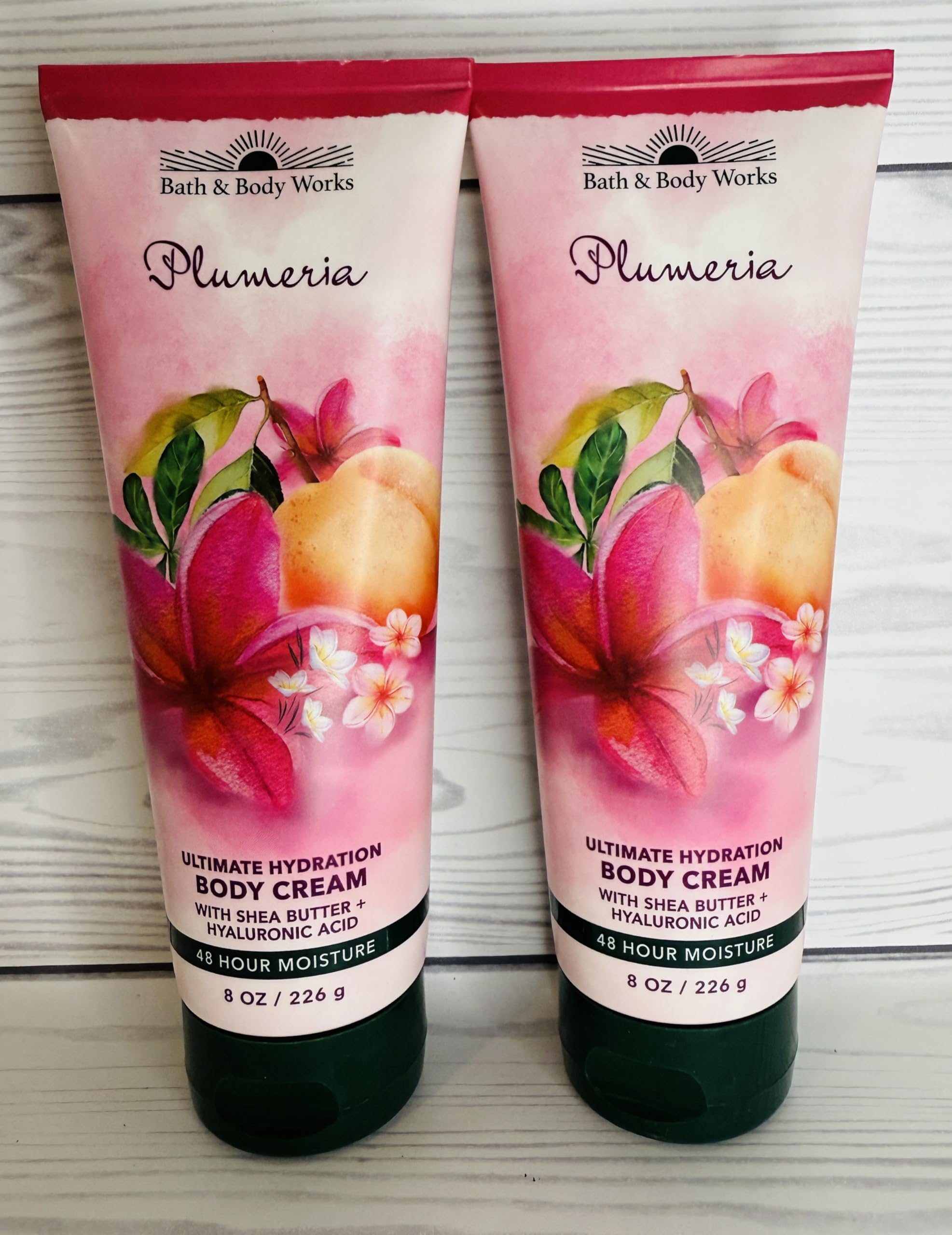 Bath & Body Works Womens Plumeria Ultimate Hydration Body Cream 8 Ounces Pack of 2