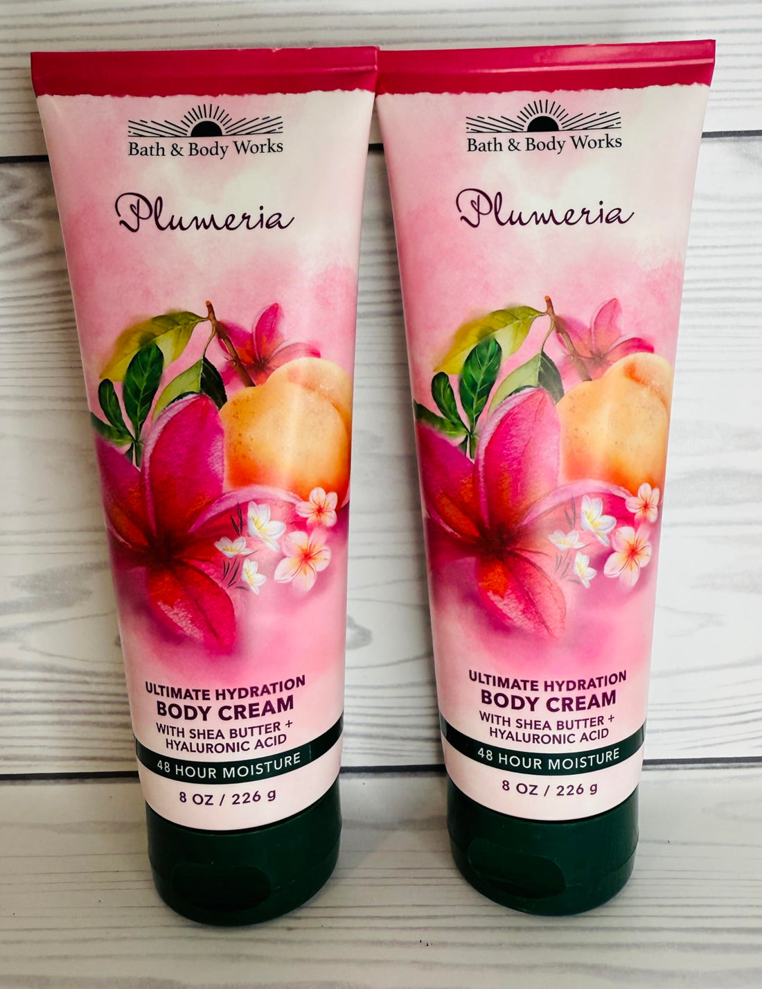 Bath & Body Works Womens Plumeria Ultimate Hydration Body Cream 8 Ounces Pack of 2