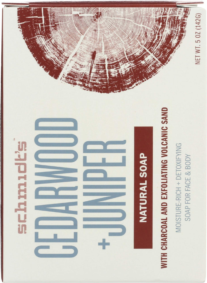 SCHMIDT’S NATURALS BAR SOAP - FRAGRANCE FREE (CEDARWOOD + JUNIPER)
