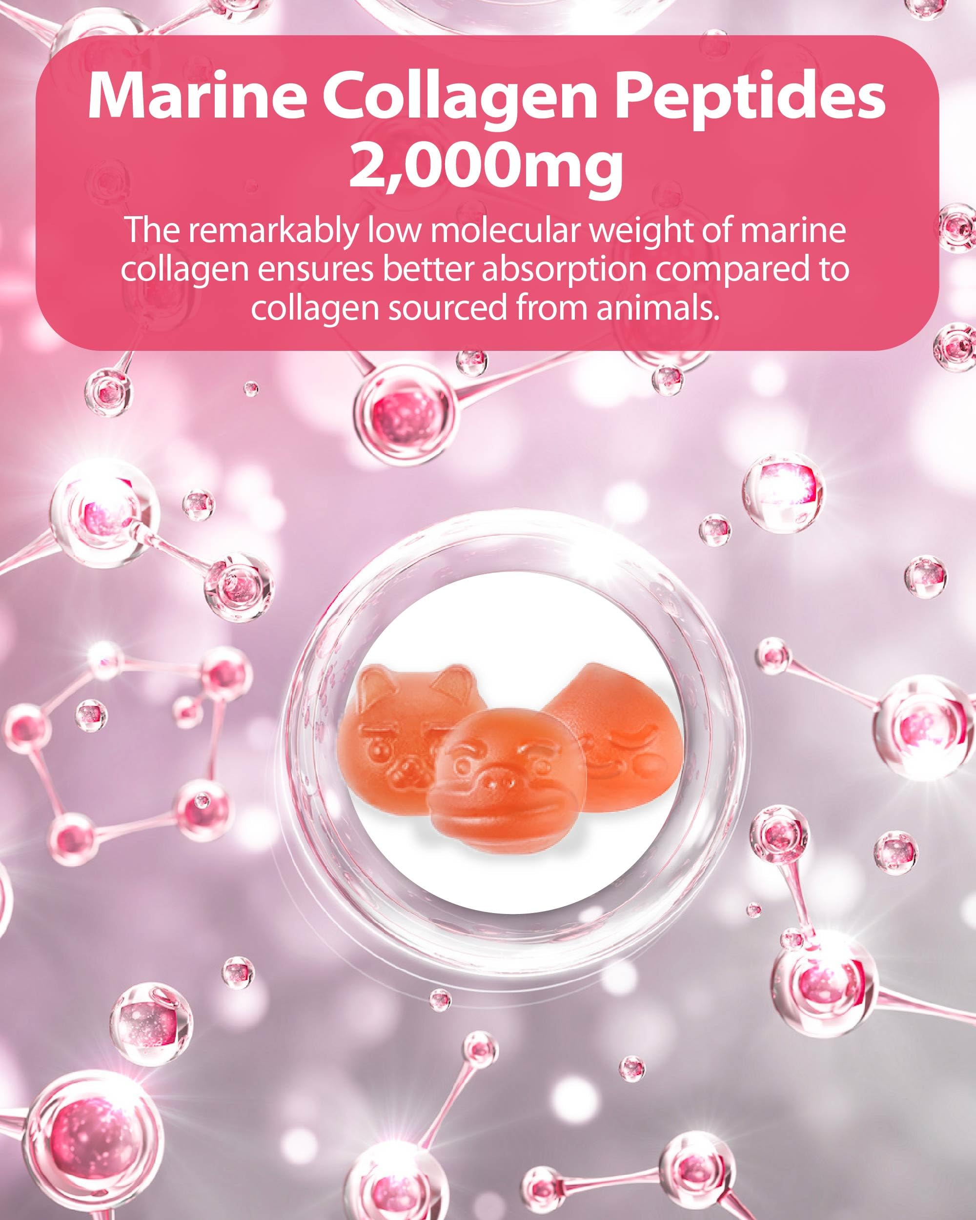myni Collagen Gummies (12 Count) - Marine Collagen Supplement 2,000mg, Low-Molecular Weight Fish Collagen for Skin, Hair & Nails by Ildong. Vitamin C, Hyaluronic Acid.