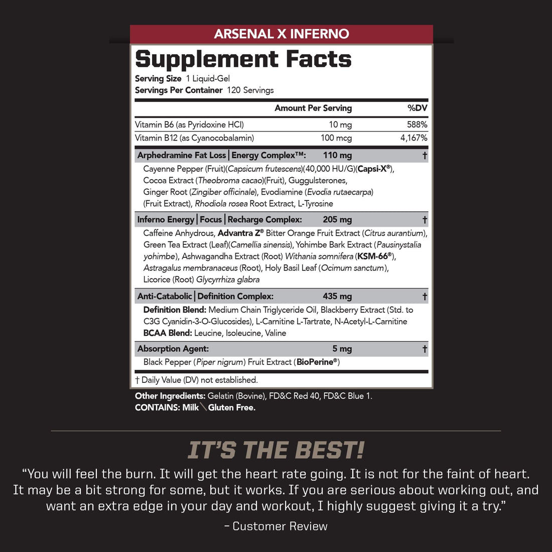 PMD Sports Arsenal X Inferno Superior Fast-Acting Liquid Gel Thermogenic Dietary Supplement - Fat Burner and Muscle Maintenance - Increase Metabolism and Energy Booster - 120 Liquid Gels