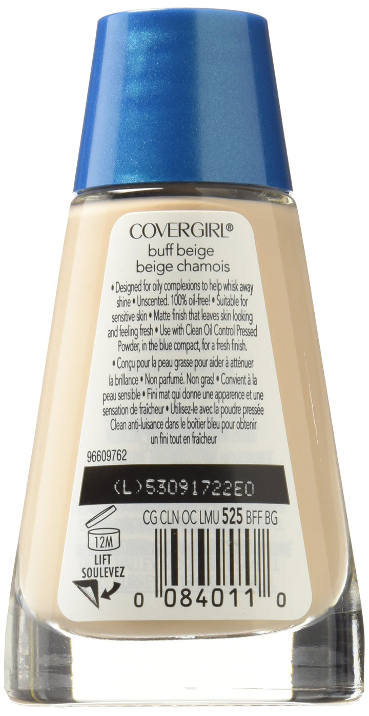 CoverGirl Clean Oil Control Liquid Makeup, Buff Beige (W) 525, 1.0-Ounce Bottles (Pack of 2)