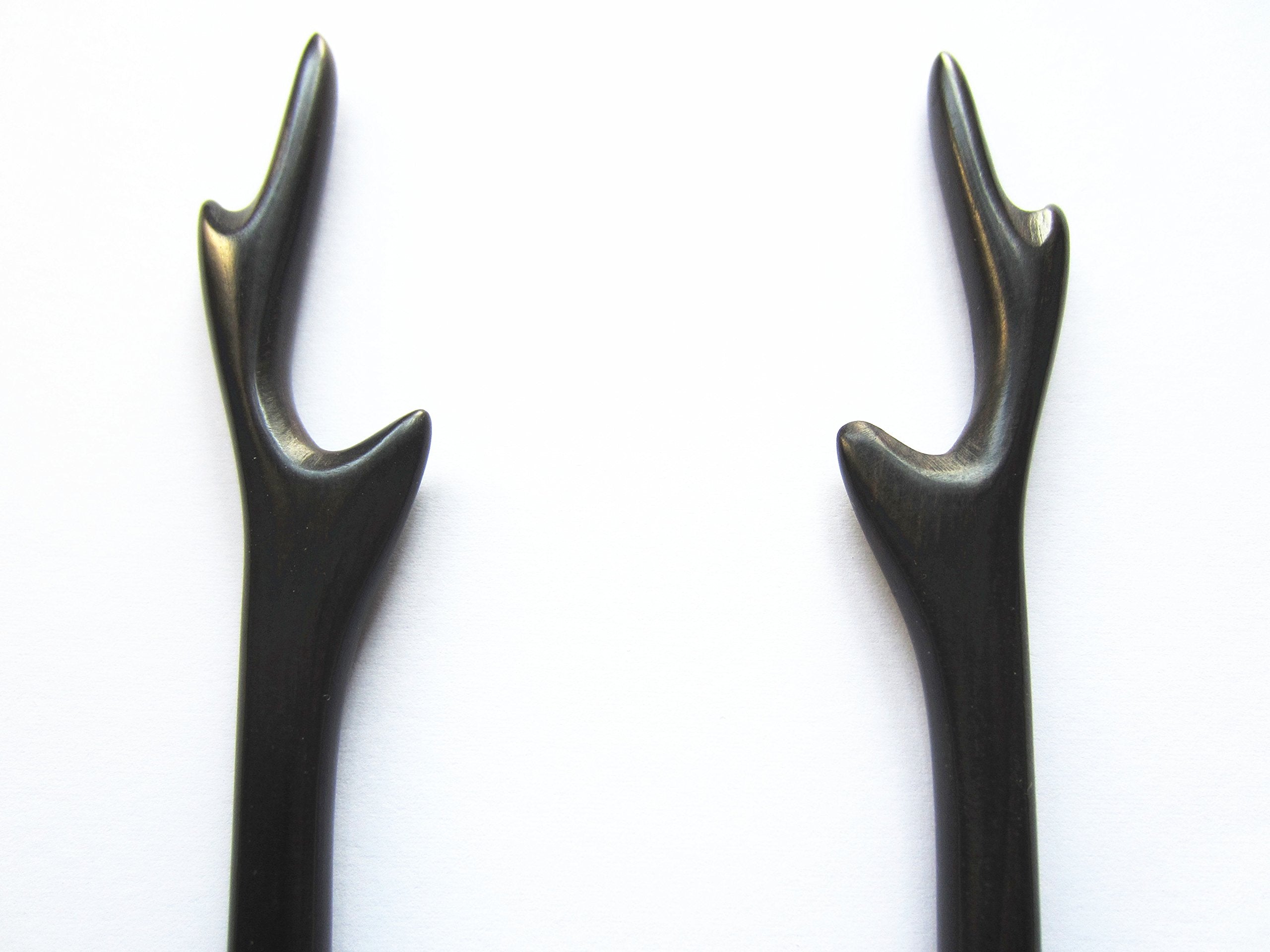 Myhsmooth Zz-bg-antlers 2 Count Hair Sticks Natural Black Sandalwood Handmade Carved Hair Clip Shawl Hair Pins Pack of 2 Pcs :Aantlers
