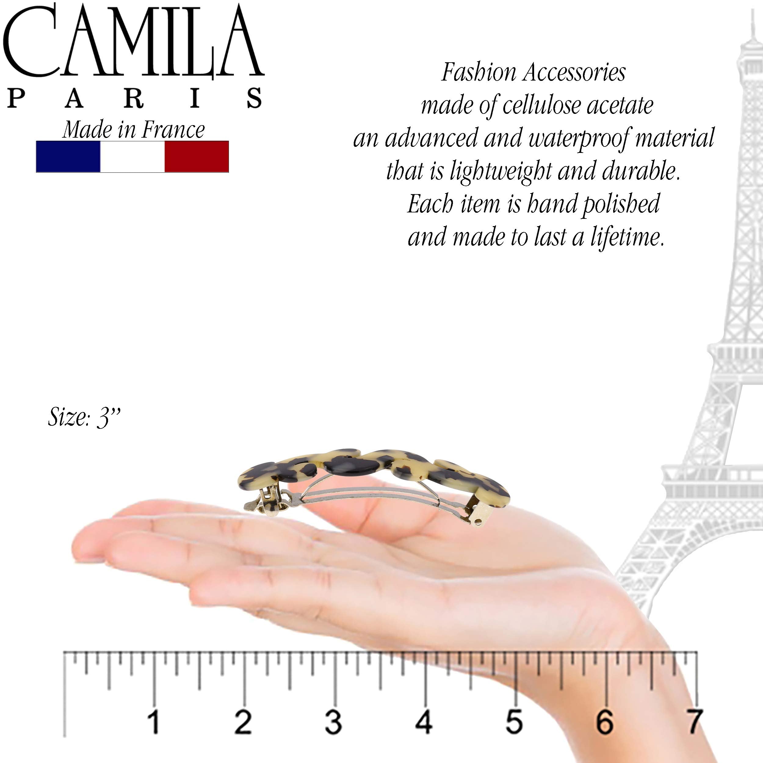 Camila Paris - V105 (3), French woman Hair Accessories, Barrette, Handmade. Strong and Durable Hair Ornaments. Made in France