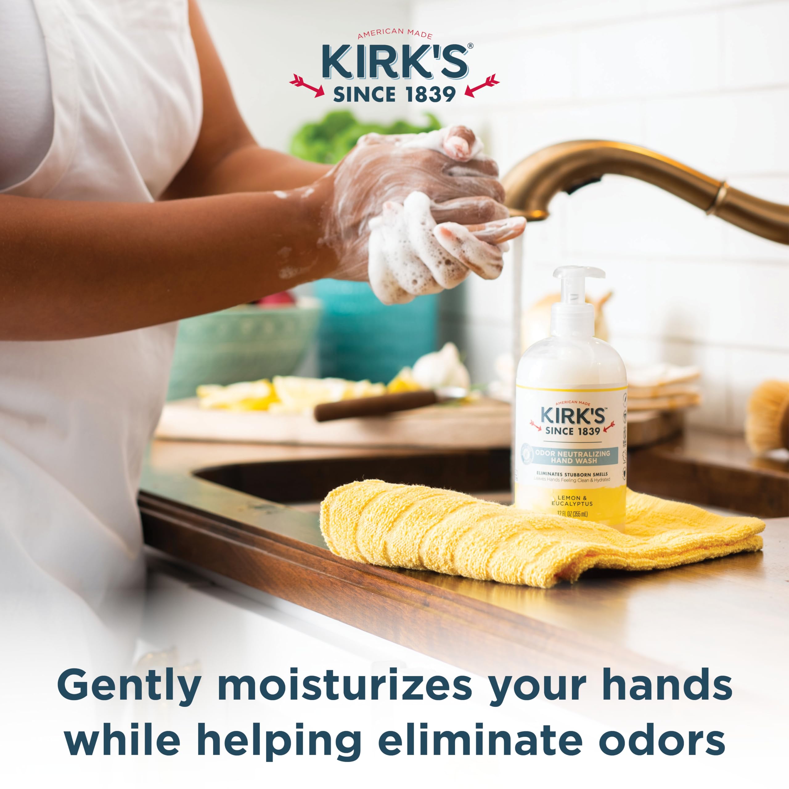 Kirk's Odor Neutralizing Hydrating Hand Soap, 12 fl oz (Variety Pack, 4)