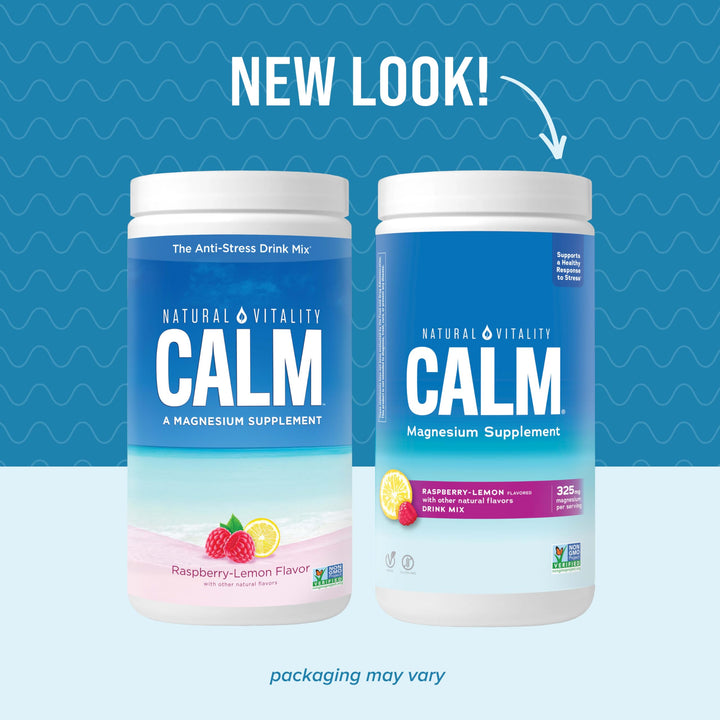 Natural Vitality Calm, Magnesium Citrate Supplement Powder, Anti-Stress Drink Mix, Raspberry Lemon, 16 Ounces