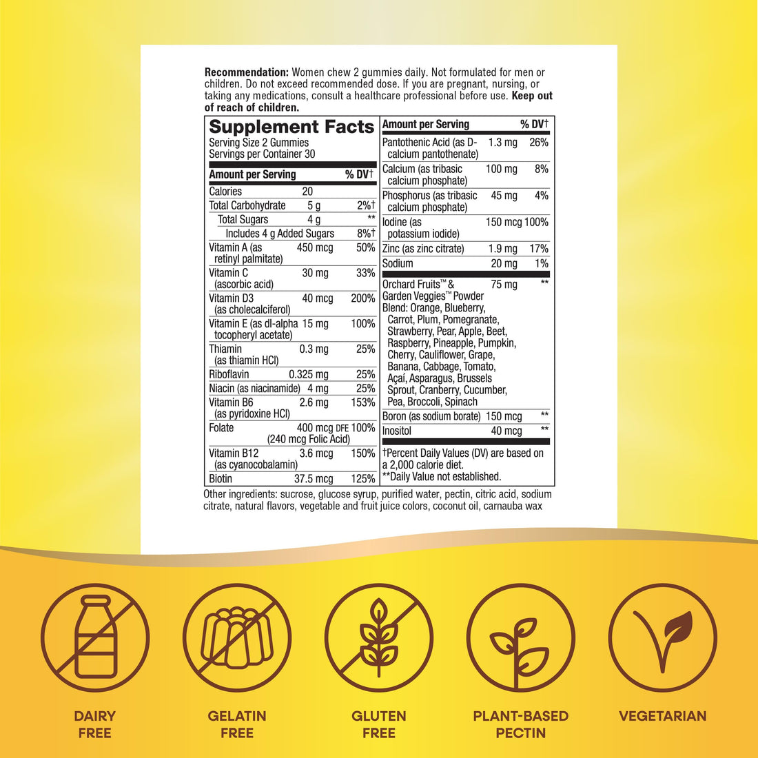Nature's Way Alive! Women’s Gummy Multivitamin, 16 Vitamins & Minerals, Energy Metabolism*, Hair Skin & Nails*, Vegetarian, Mixed Berry Flavored, 60 Gummies (Packaging May Vary)