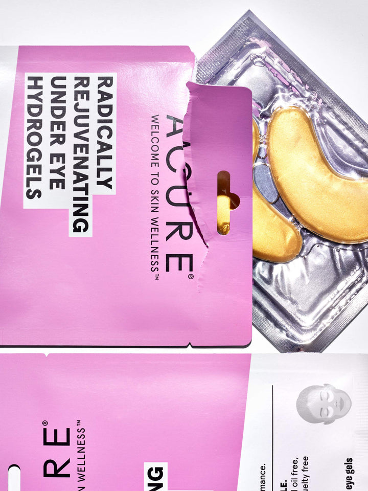 ACURE Radically Rejuvenating Under Eye Hydrogel Mask | 100% Vegan | Provides Anti-Aging Support | Cucumber & Silk Tree - Hydrates & Rejuvenates | 12 Count