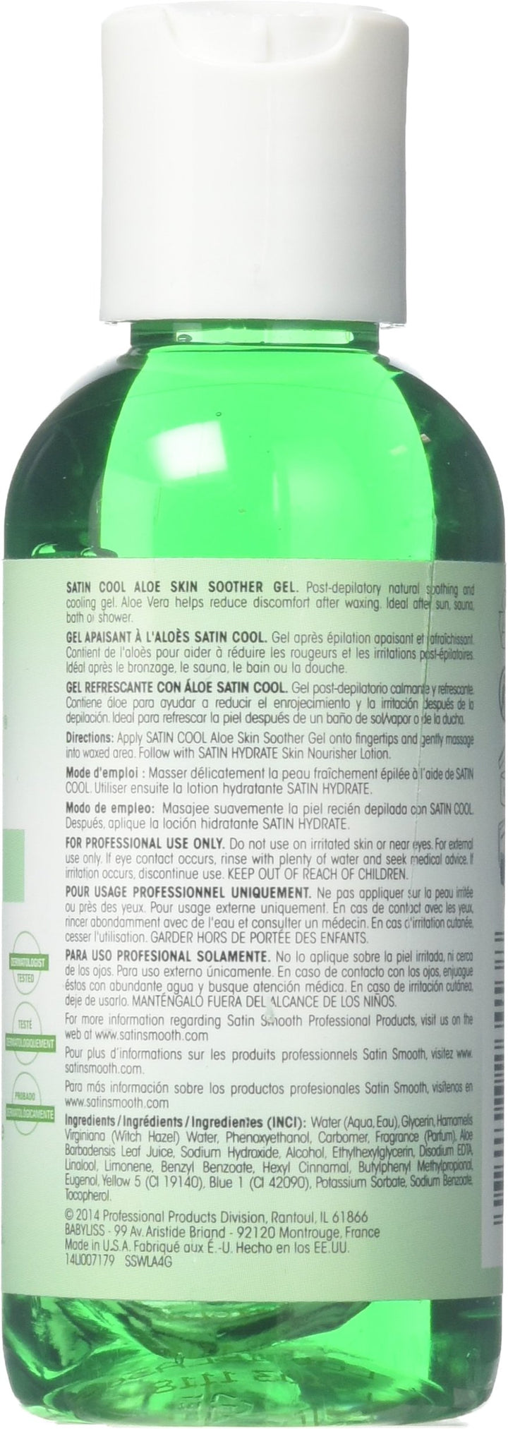 SATIN SMOOTH Cool Aloe Vera Skin Soother, 4.0 Ounce