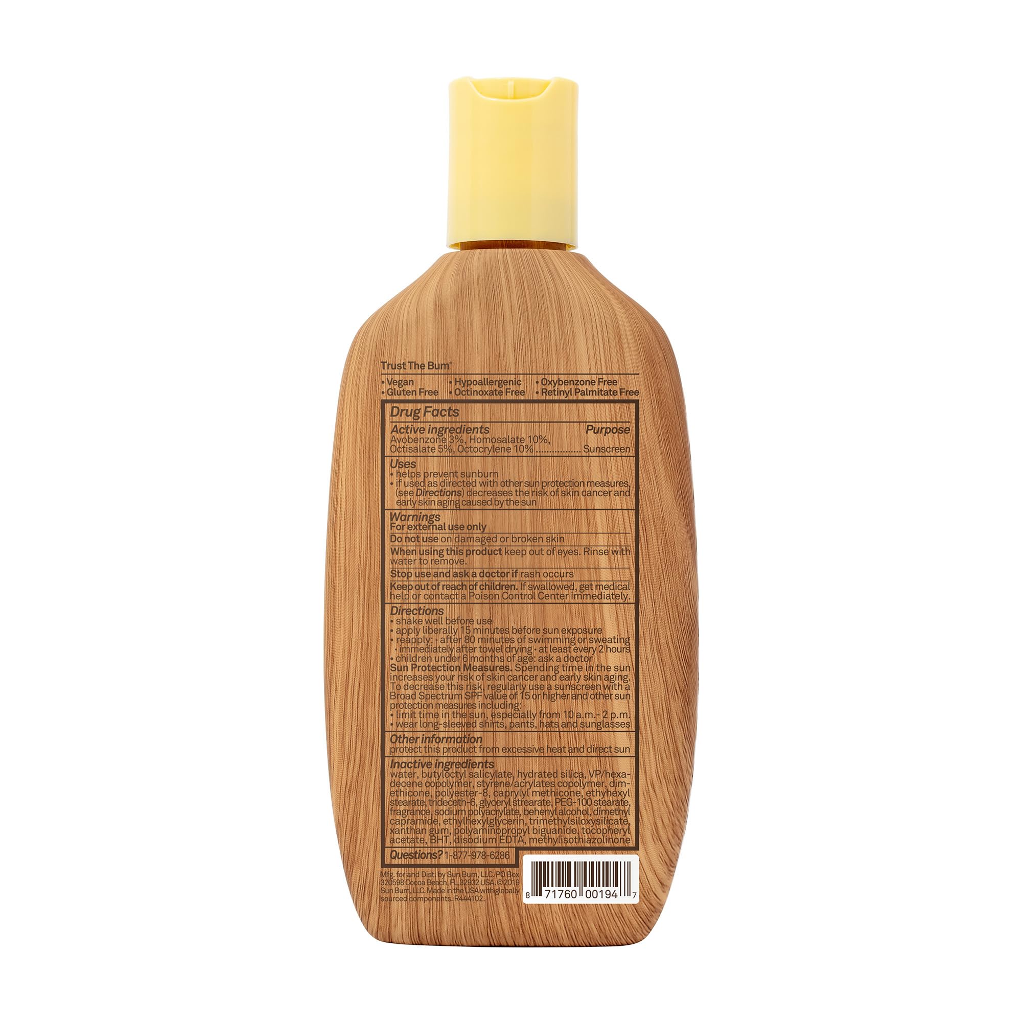 Sun Bum Original SPF 50 Sunscreen Body Lotion | Broad Spectrum Moisturizing Sunblock with Vitamin E | Hawaii 104 Act Compliant (Octinoxate & Oxybenzone Free) | 8 oz