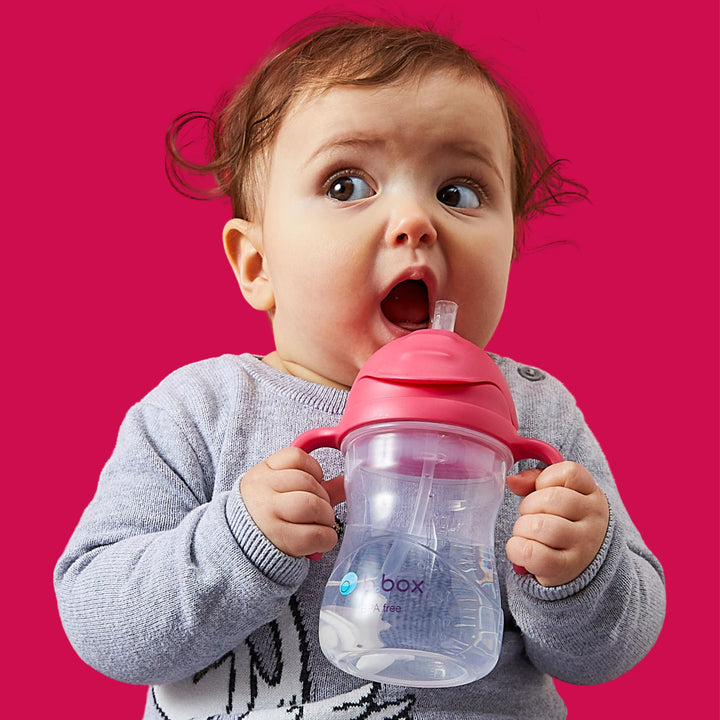 b.box Sippy Cup with Weighted Straw. Drink from any Angle, Leak Proof, Spill Proof, Easy Grip. BPA Free, Dishwasher Safe. For Babies 6m+ to Toddlers (Cobalt, 8oz)