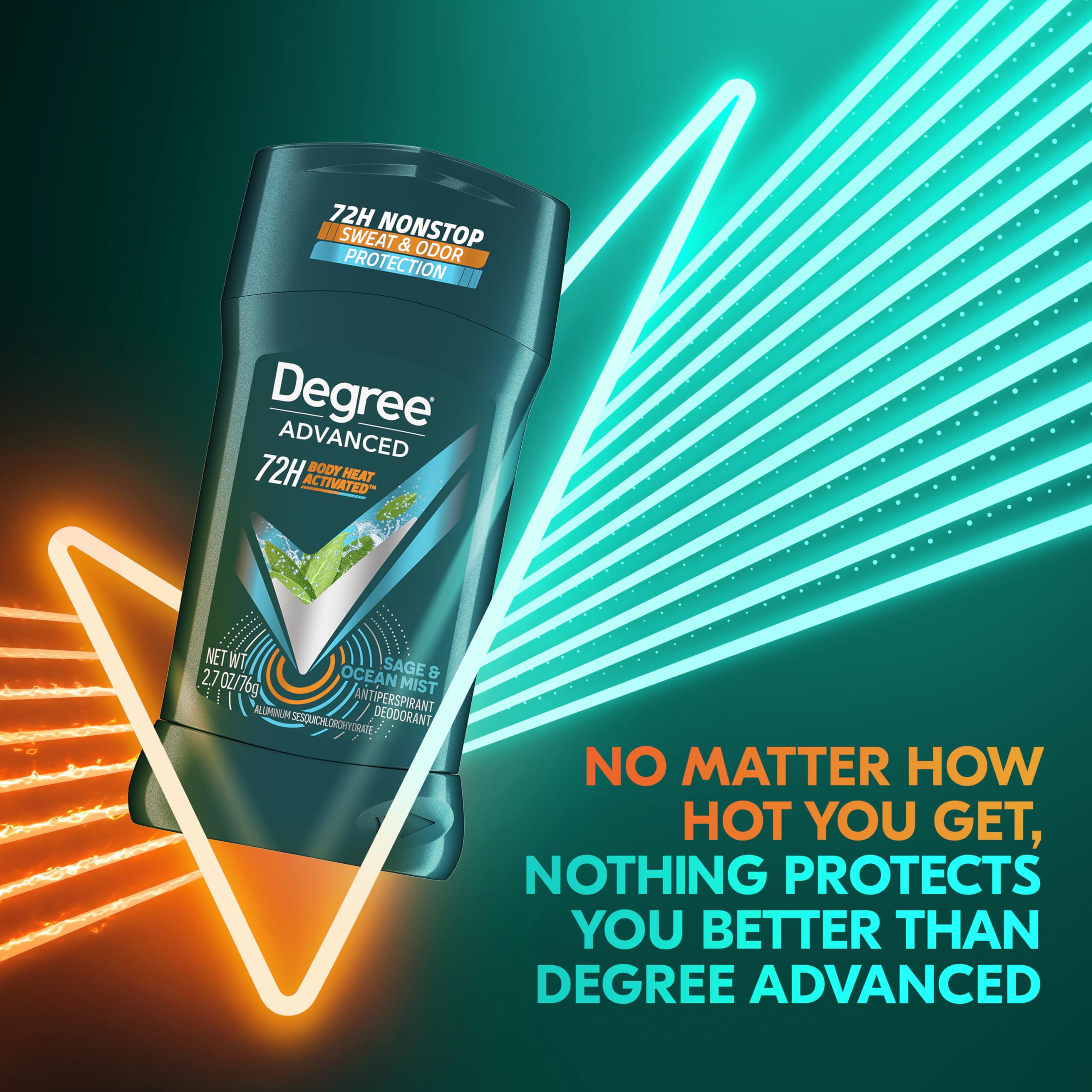 Degree Men Antiperspirant Deodorant Sage & Ocean Mist 72-Hour Sweat and Odor Protection Antiperspirant For Men With Body Heat Activated Technology 2.7 oz