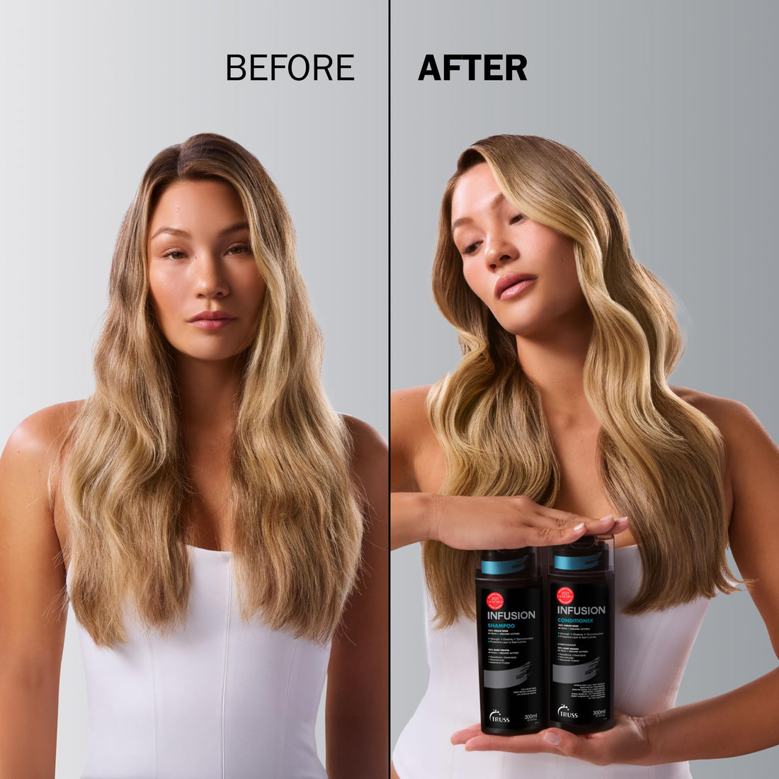 TRUSS La Moda Infusion Shampoo for Dry, Dull, Damaged Hair - 100% Vegan Keratin & Collagen Anti-aging, Color Safe Shampoo Deeply Hydrates, Protects & Restores for Strong, Soft, Shiny Hair