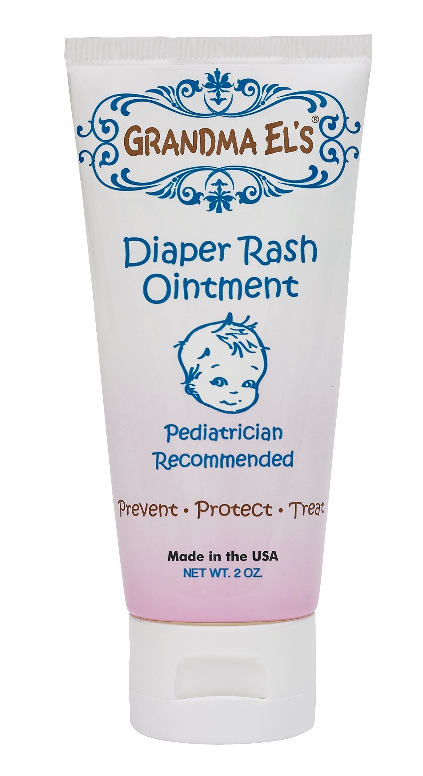 Grandma El's Diaper Rash Ointment Helps in Healing Irritating Chaping Relieve & Prevent Diaper Rash Soothens & Soften baby's SKin, 2 Ounce Tube