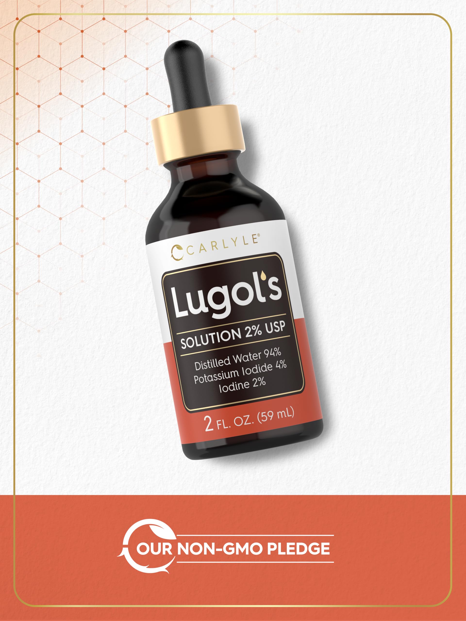 Carlyle Lugols Iodine 2 Percent 2 fl oz | Potassium Iodide and Iodine Solution 2% Liquid Drops