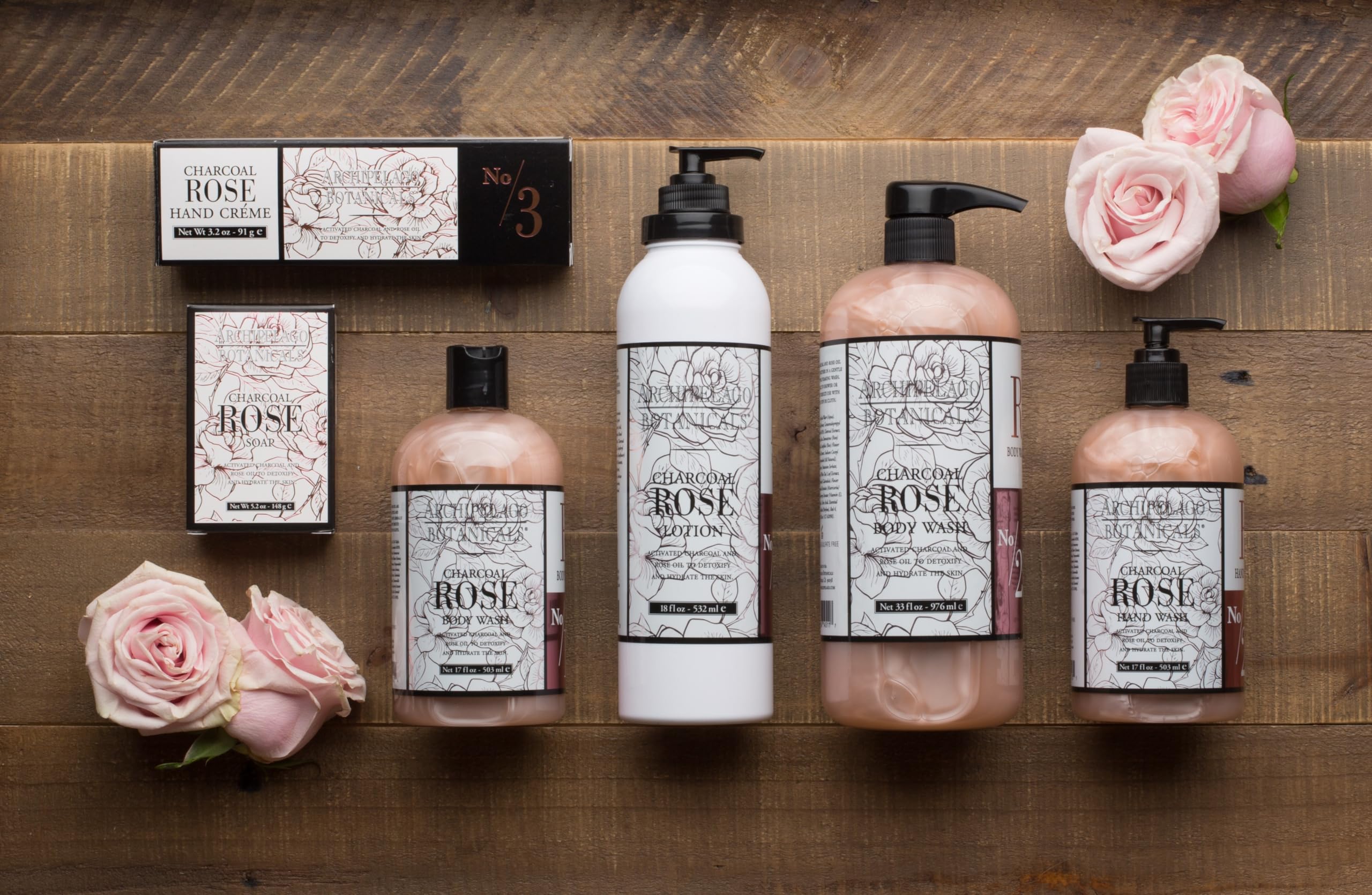 Archipelago Botanicals Charcoal Rose Body Wash, 33 Fl Oz