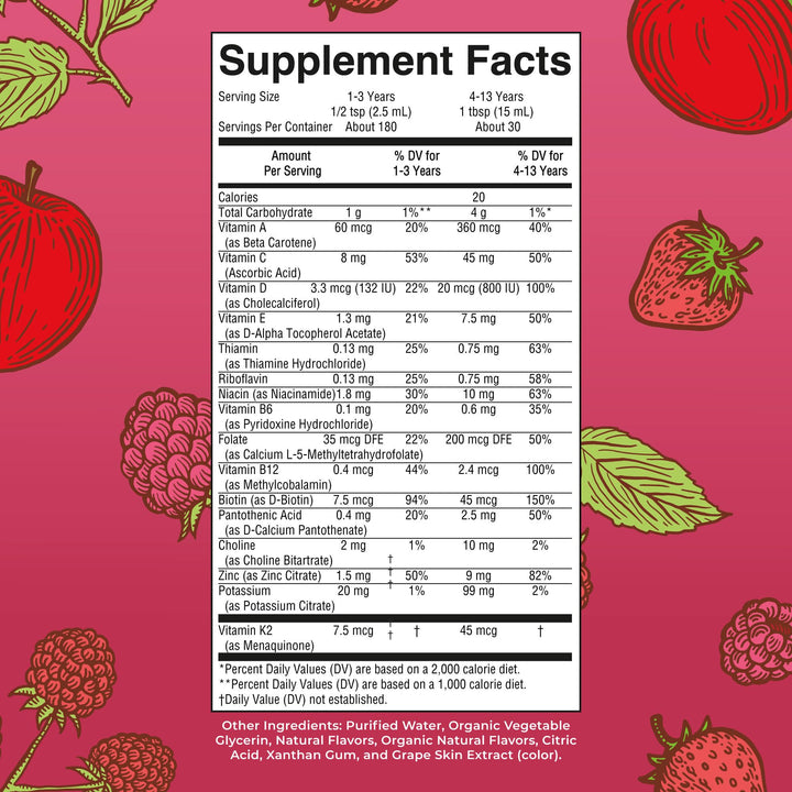 MaryRuth Organics Kids Liquid Morning Multivitamin | Immune Support | Vitamin C & D | Kids Vitamins Multivitamin | Vegan | 30-180 Servings | 15.22 fl oz