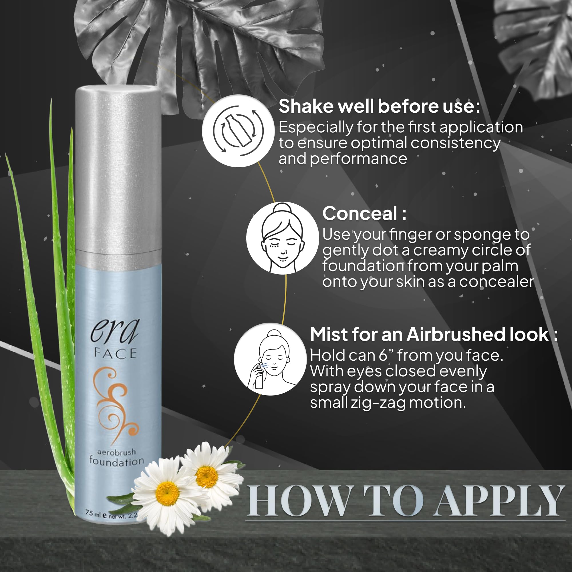 R8 Amber , 1 : ERA Face Aerobrush Foundation Makeup, R8 Amber, 2.25 Ounce