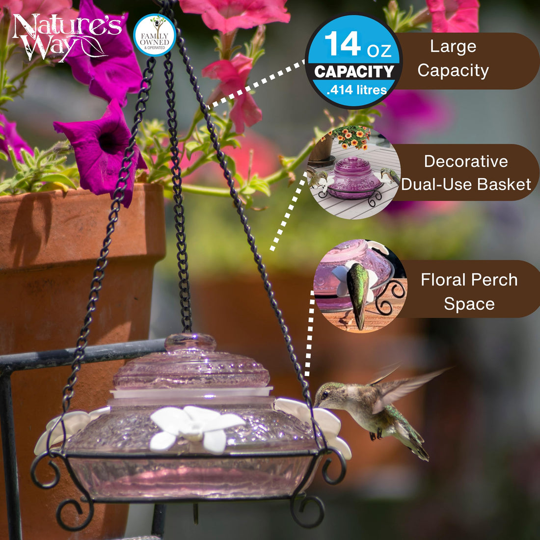 Nature's Way Bird Products ANTHF1 Antique Top-Fill Hummingbird Feeder