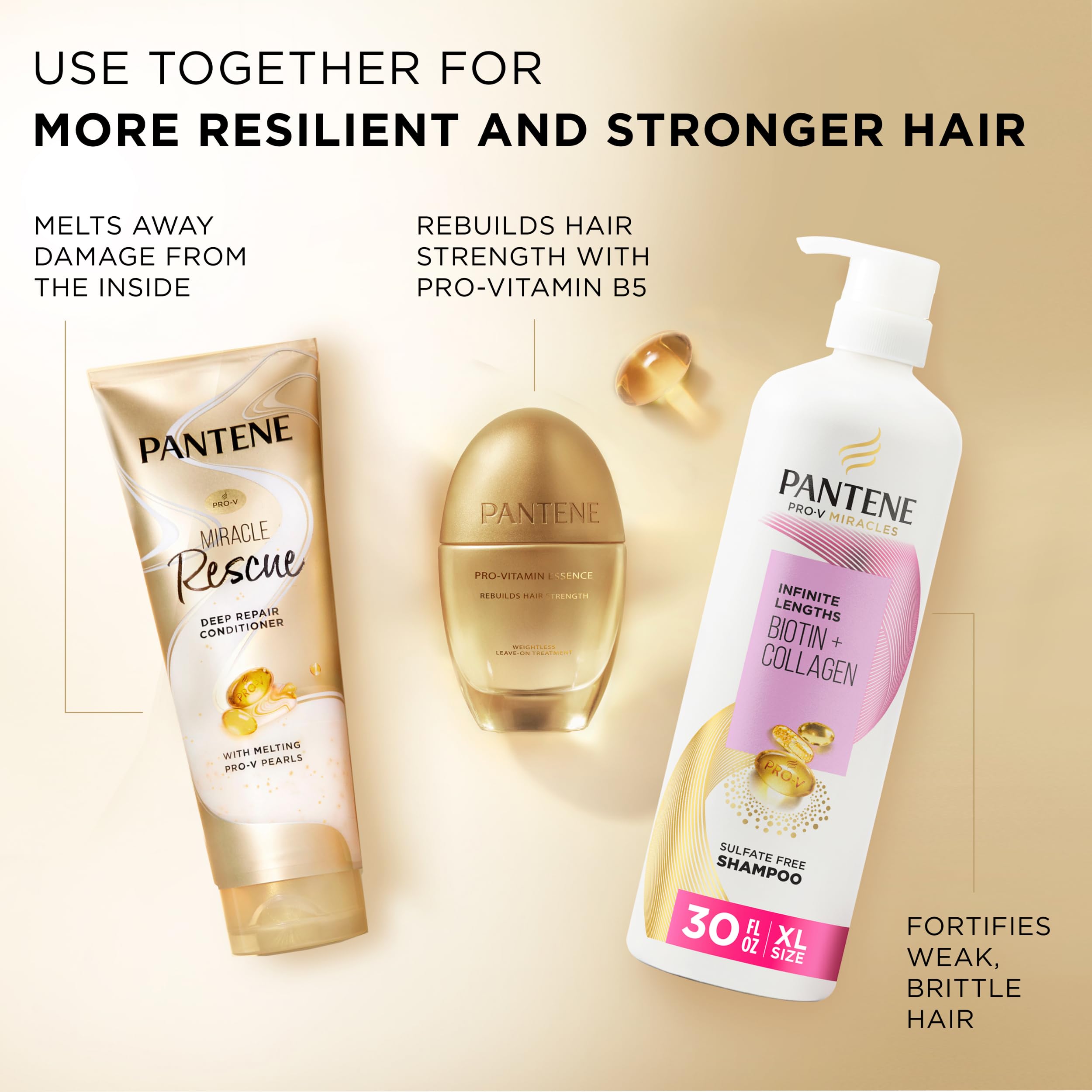 Pantene Miracle Rescue Deep Conditioner - Melting Pro-V Pearls for Dry, Damaged or Color-Treated Hair, Softens and Repairs, 8.0 oz