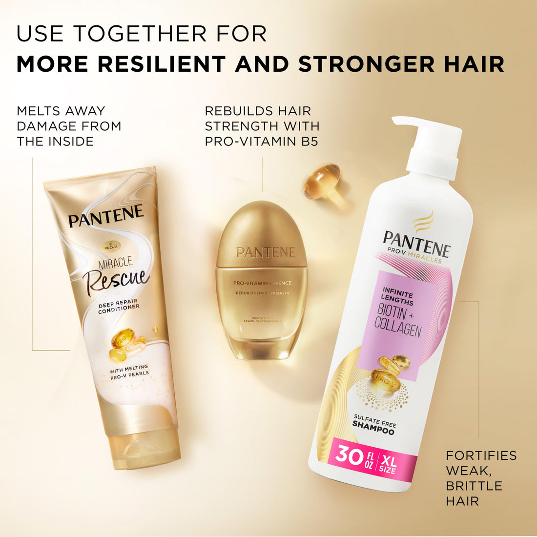 Pantene Miracle Rescue Deep Conditioner - Melting Pro-V Pearls for Dry, Damaged or Color-Treated Hair, Softens and Repairs, 8.0 oz