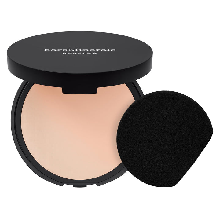 bareMinerals Barepro 24HR Skin-Perfecting Powder Foundation, Matte Pressed Powder Foundation Full Coverage with Plant-Based Squalene, Oil Control, Vegan - Fair 10 Neutral
