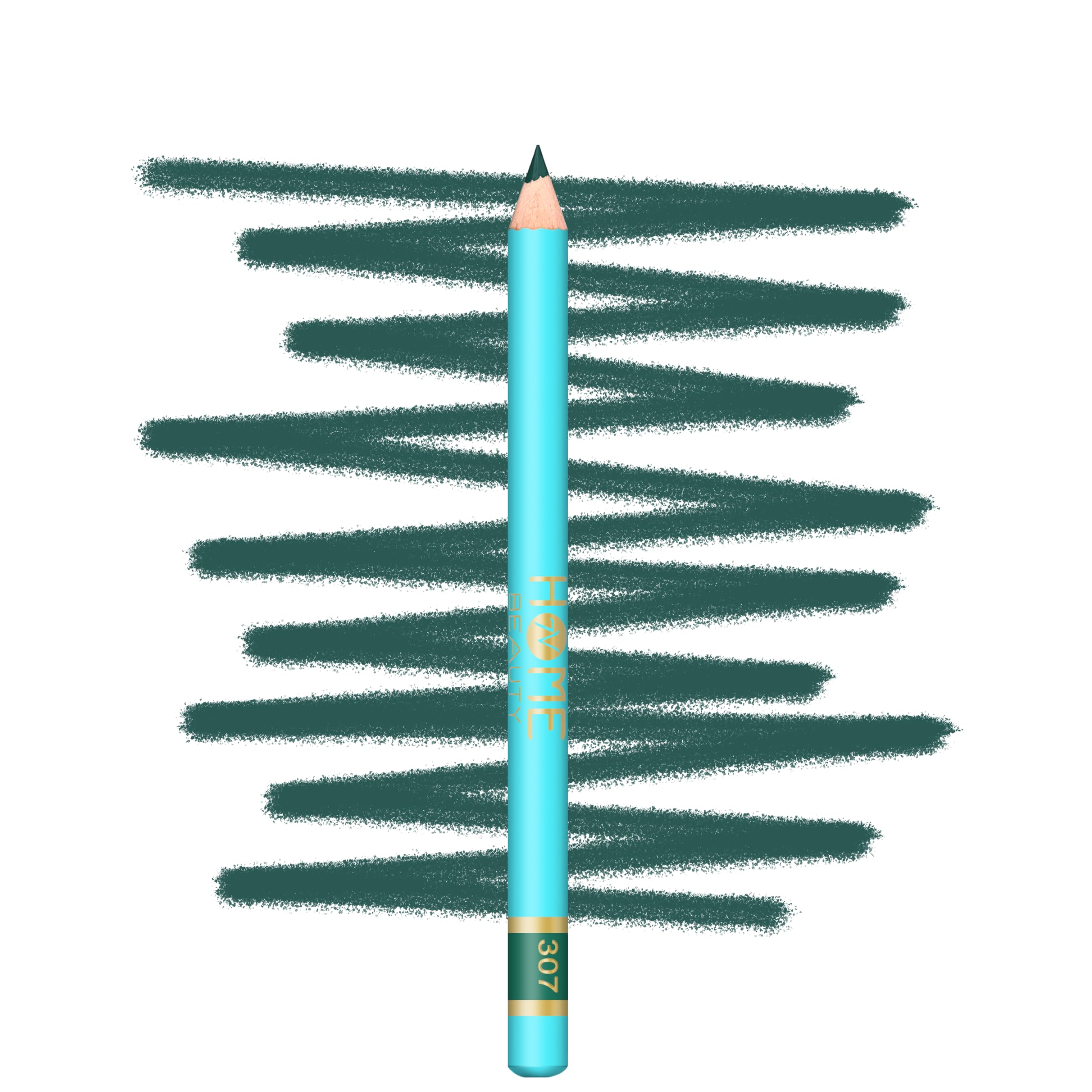 7V HOME BEAUTY Wooden Eyeliner Pencil, Smooth texture Soft Green Makeup Pencil Eyeliner (#307, 1 Count/Pack of 1)