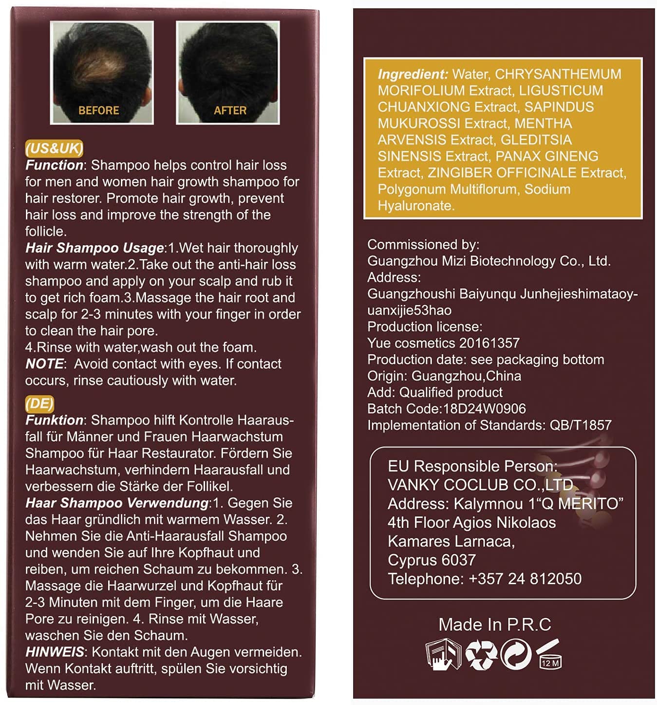 HairÃ‚ GrowthÃ‚ Shampoo, Hair Thickening Shampoo, AntiÃ‚ HairÃ‚ LossÃ‚ Shampoo, Helps Stop Hair Loss, RegrowthÃ‚ HairÃ‚ Shampoo, Grow Hair Fast, Hair Loss Treatment for Men & Women(220mL)