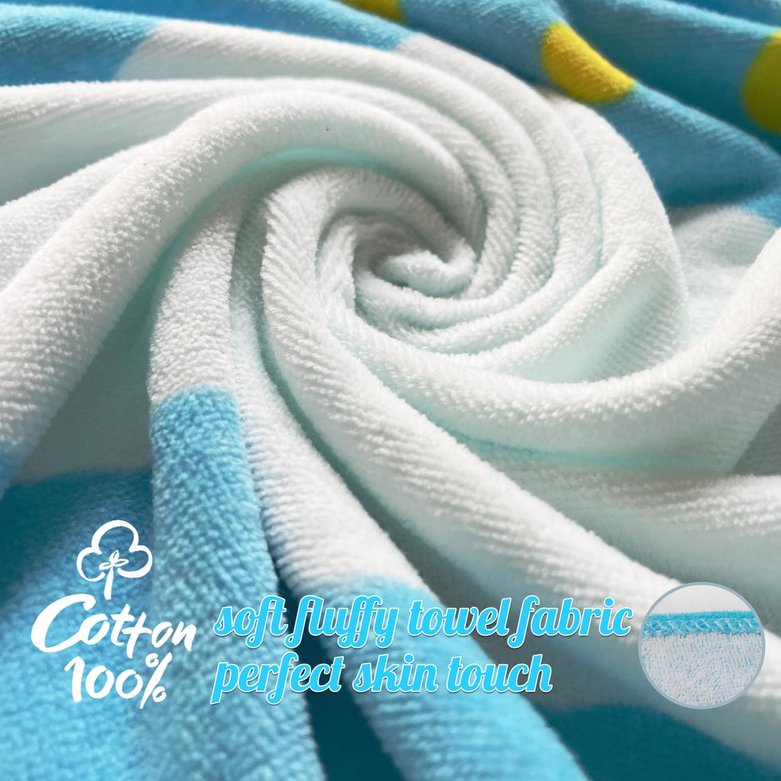 Maleroads Soft Cotton Baby Bath Towel Beach Towel Bathrobe for Kids