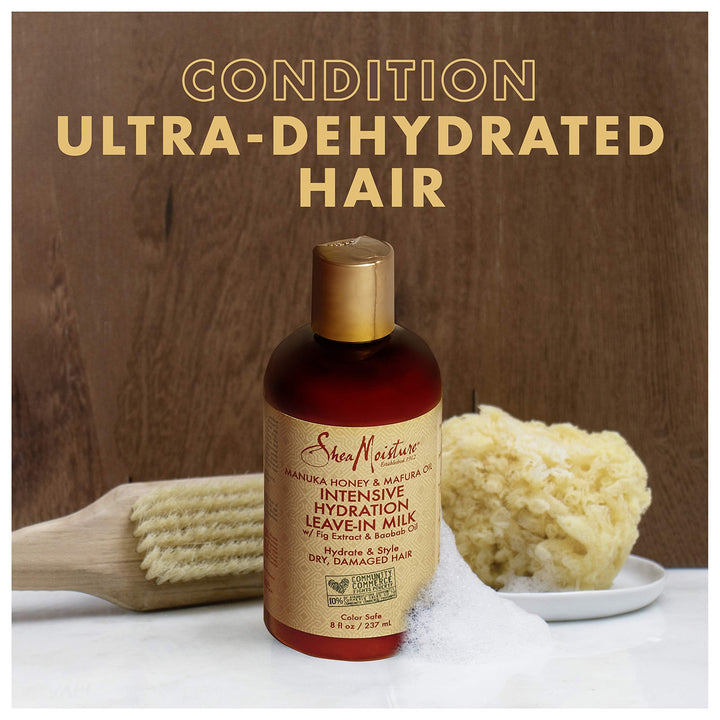 Shea Moisture Manuka Honey and Mafura Oil Intensive Hydration Leave-In Milk for Unisex, 8 Ounce