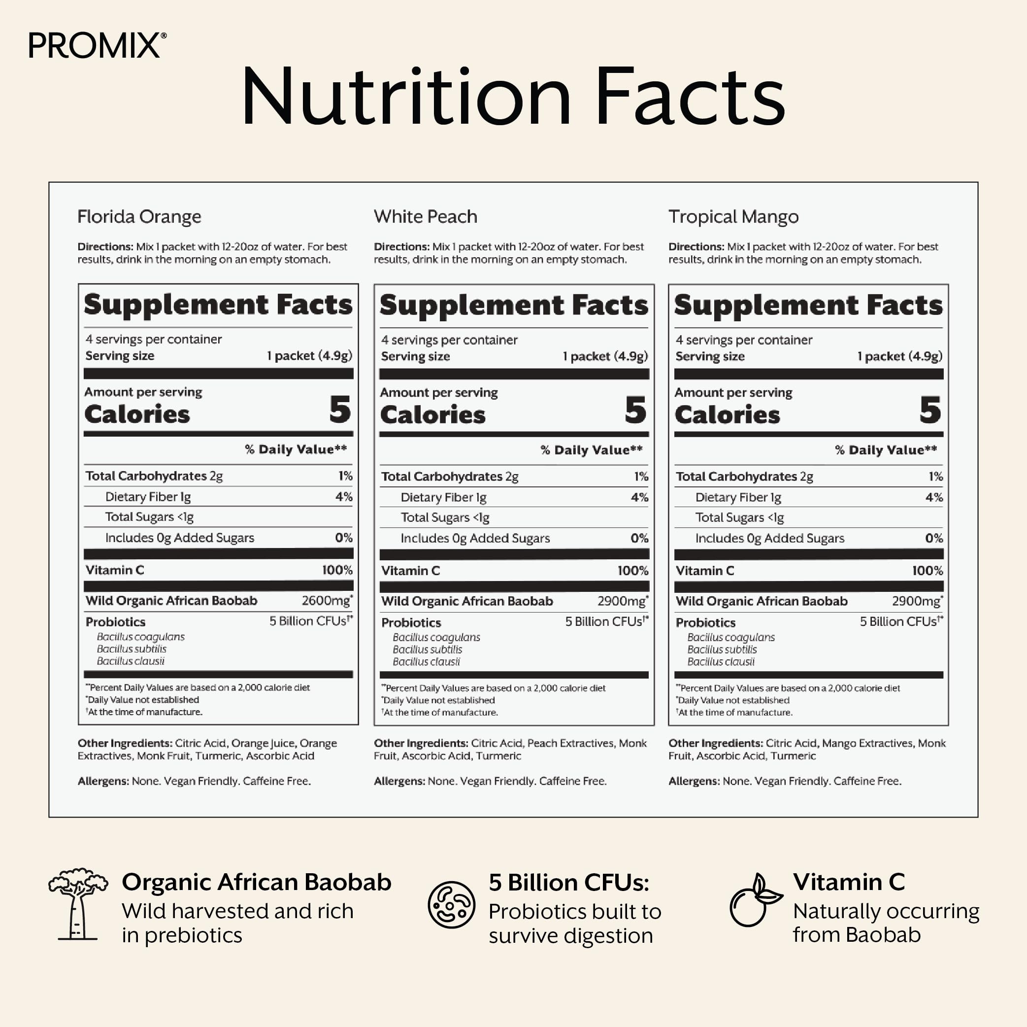 Promix Debloat Prebiotics and Probiotics Immune Support Supplement for Digestive Health, Nausea Relief, Gut Repair - Variety Pack - 12 Count