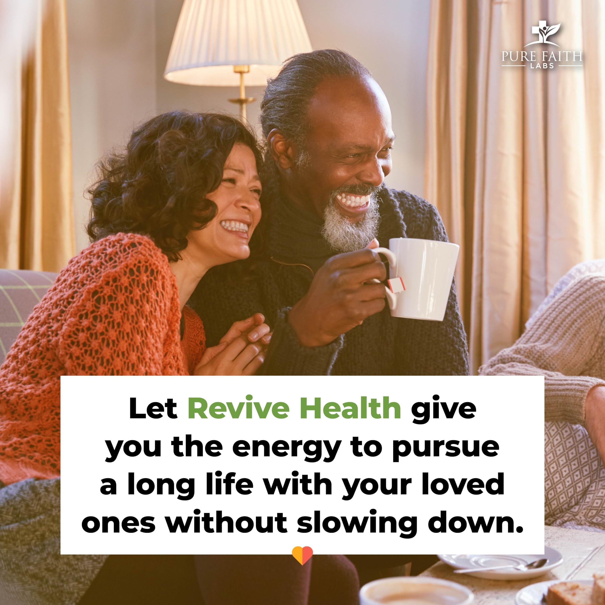 Pure Faith Labs Revive Health Men's Multivitamin | Engaged Mind, Body & Spirit | Enhanced Vitality & Energy | Dr. Jamal Bryant Recommended | Gluten-Free, Made in USA (60 Caplets)