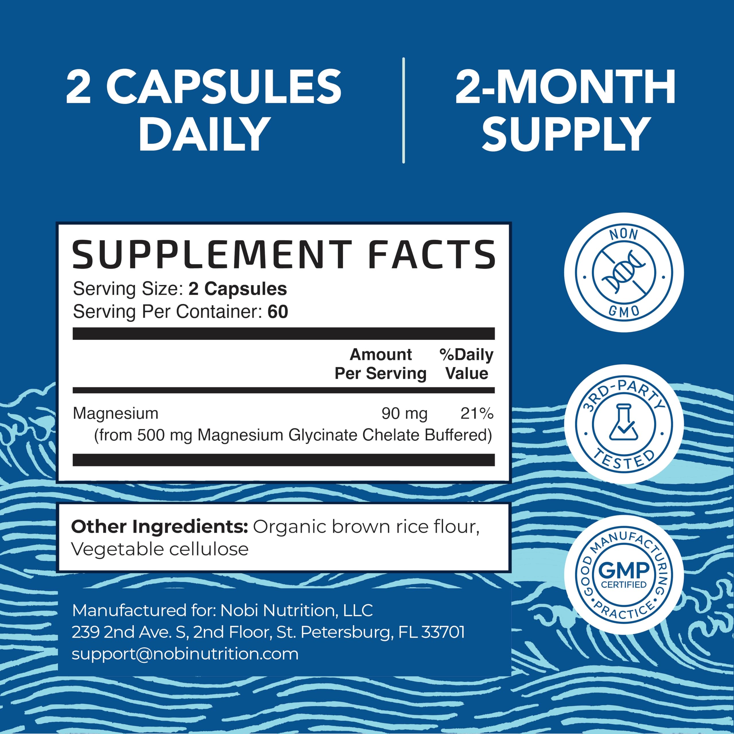 Magnesium Glycinate 500mg | Chelated for High Absorption | Muscle Relaxation, Bones, Heart, Nerve, Sleep & Calm Support for Women & Men | Magnesium Chelate Supplement & Bisglycinate Complex | 120ct