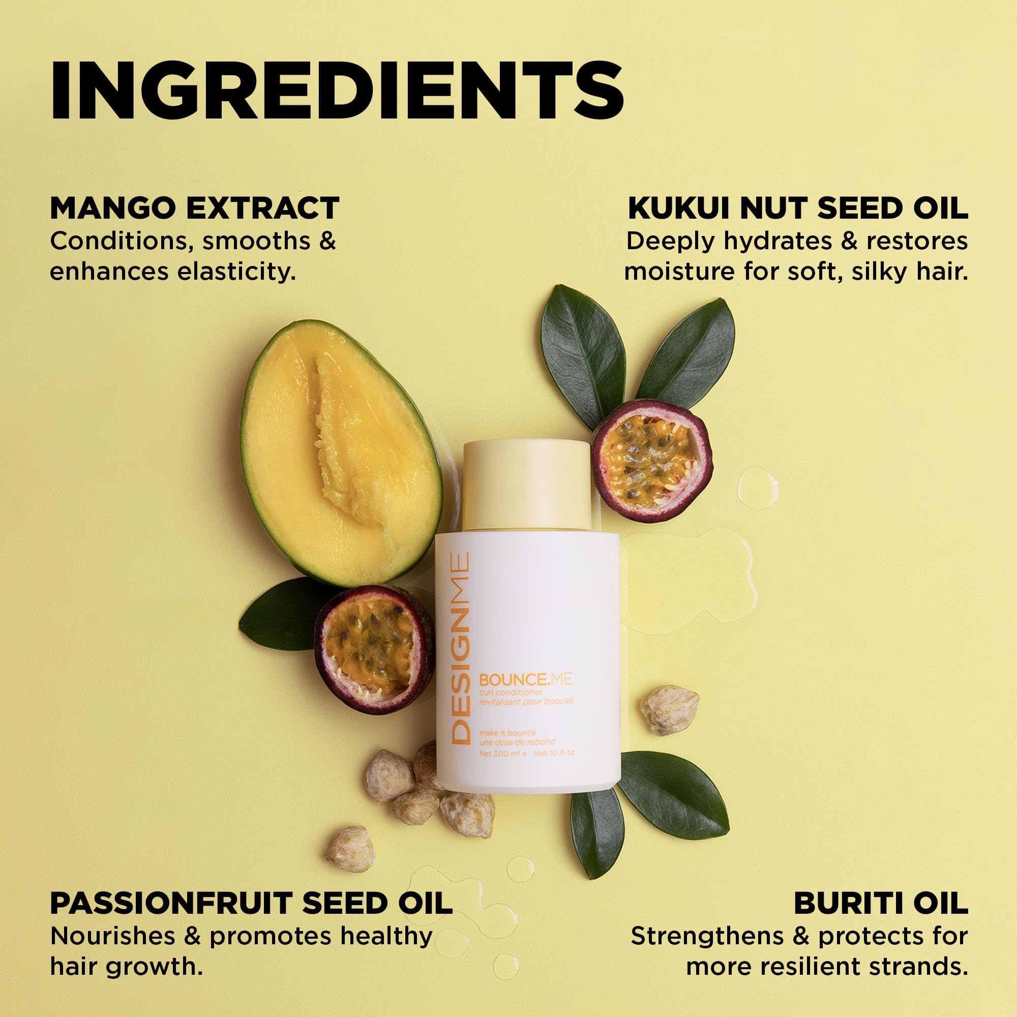 Design.Me BOUNCE.ME Curl Conditioner | Curl-Defining, Added Bounce, Nourishing, Anti-Frizz Formula| Boost Shine & Moisturising Conditioner for All Curly Hair Types