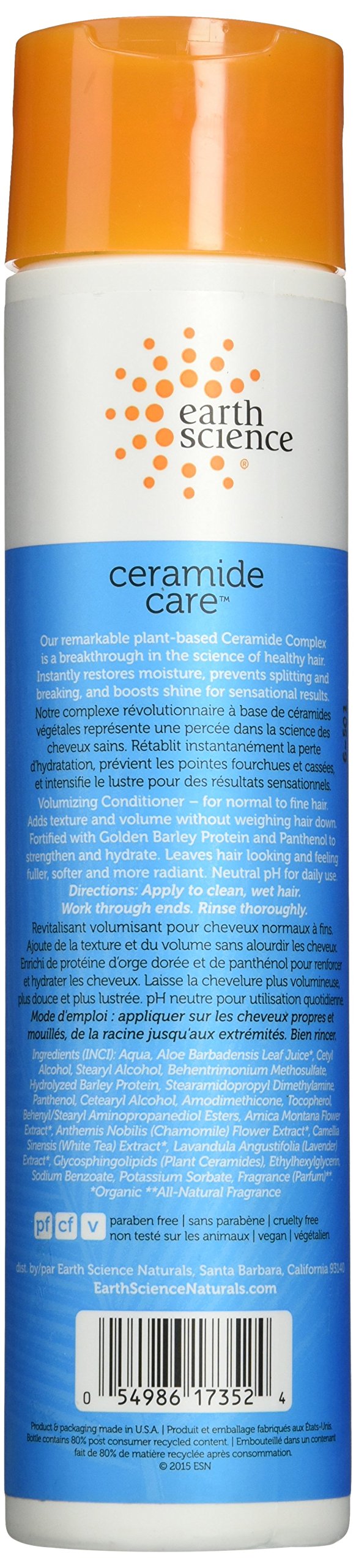 Earth Science Ceramide Care Volumizing Conditioner, Cardamom Vanilla, 10 Fluid Ounce (Pack of 12)