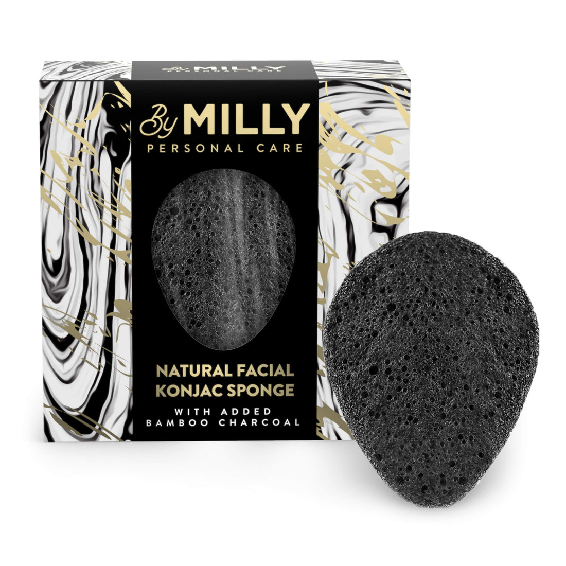 Konjac Sponge | 100% Natural Facial Sponge with Activated Bamboo Charcoal | Gentle Exfoliator for All Skin Types | Eco-Friendly and Biodegradable