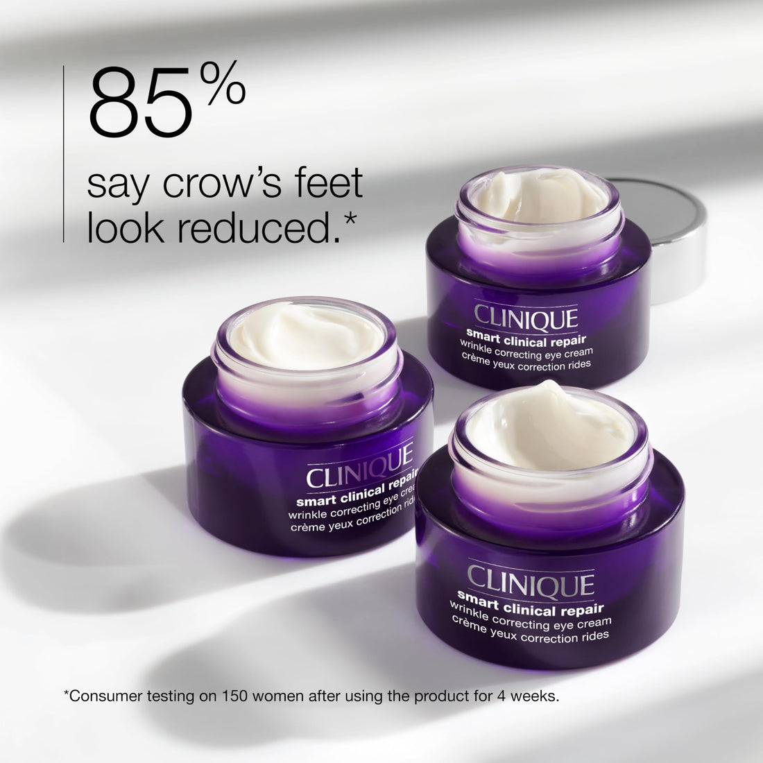 Clinique Smart Clinical Repair Wrinkle Correcting Eye Cream With Hyaluronic Acid + Peptides | Anti-Aging, Hydrating + Depuffing, Mini Travel Size, 0.5 Ounce