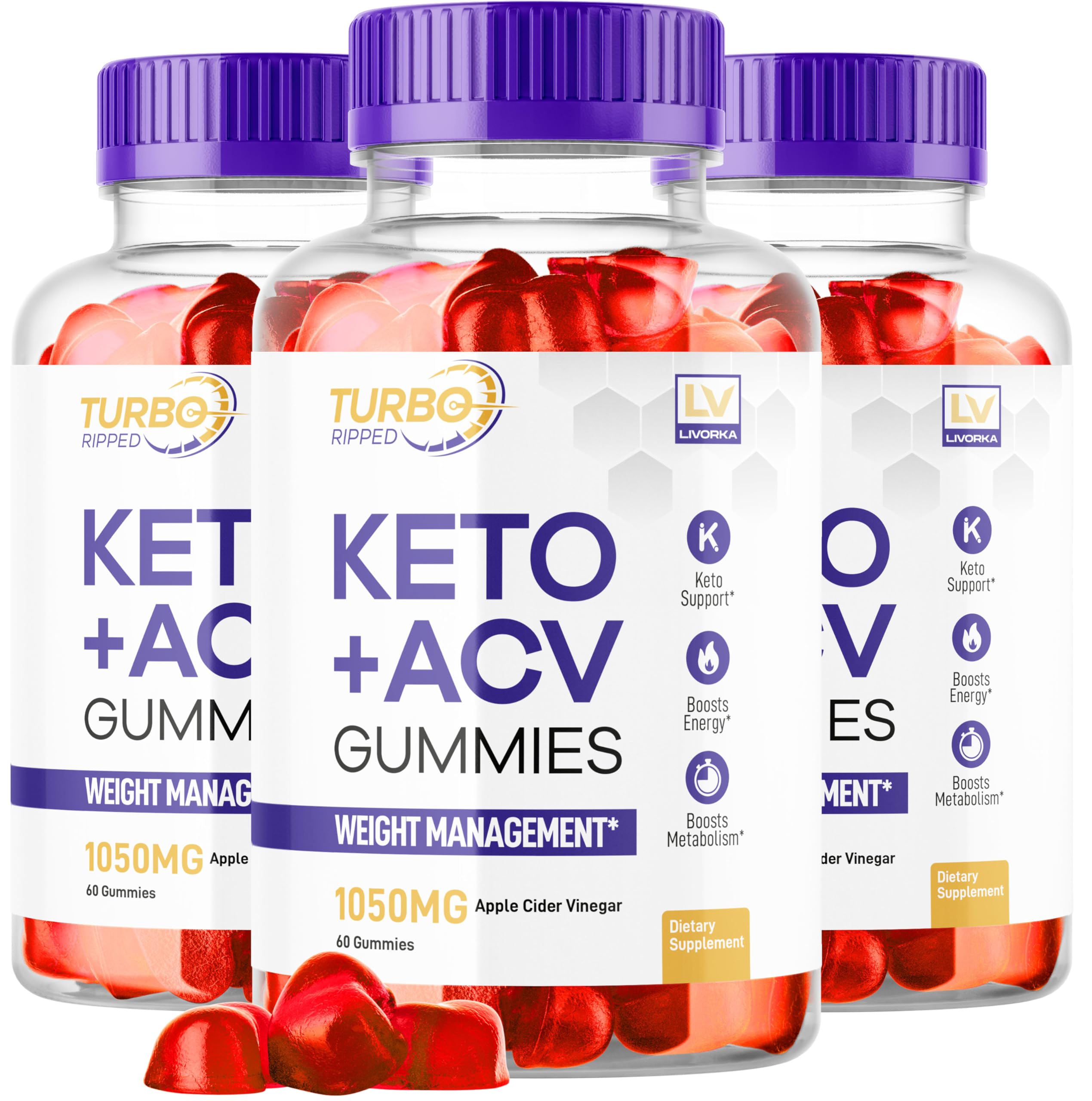(3 Pack) Turbo Ripped Keto Weight Loss ACV Gummies, Turbo Ripped Keto ACV Gummies, Turbo Ripped Gummies, TurboRipped Keto ACV Apple Cider Vinegar Advanced Multivitamin Healthy s Gummys, 3 Months