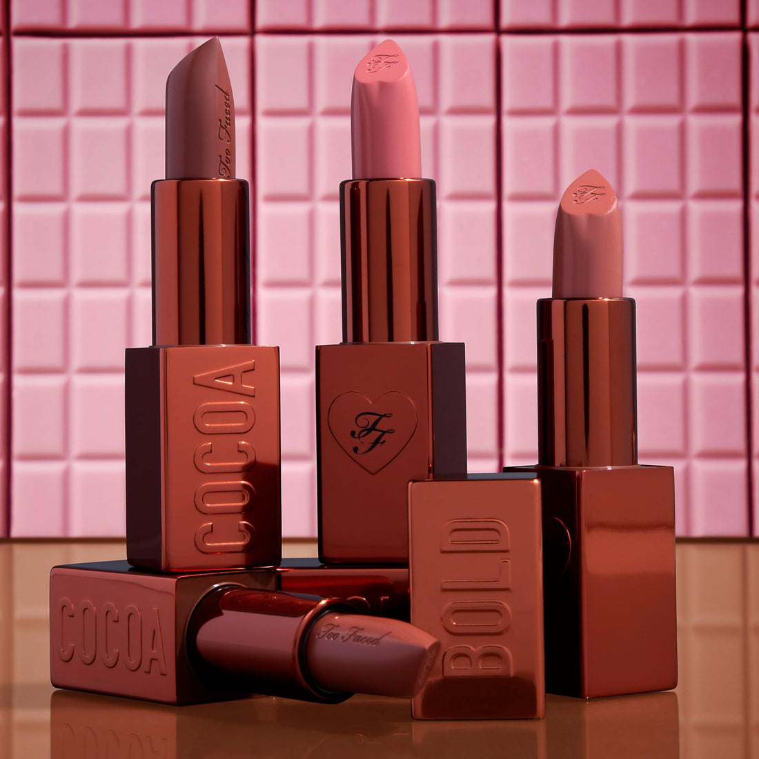 Too Faced Cocoa Bold Lipstick | High Pigment Lip with Creamy Texture + Matte Finish, Vegan + Cruelty Free, Chocolate Chip