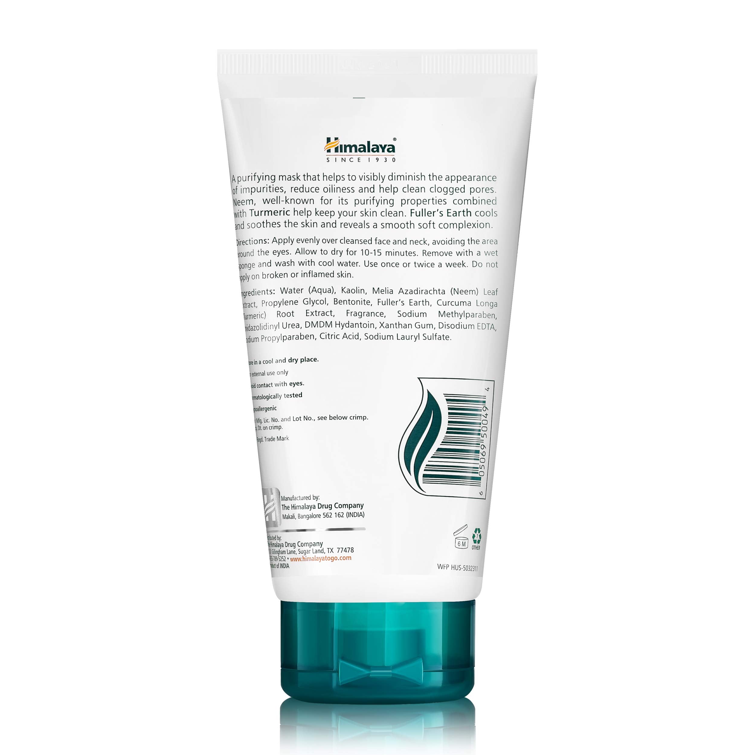 Himalaya Purifying Neem Mask with Turmeric, Normal to Oily Skin 5.07oz/150ml
